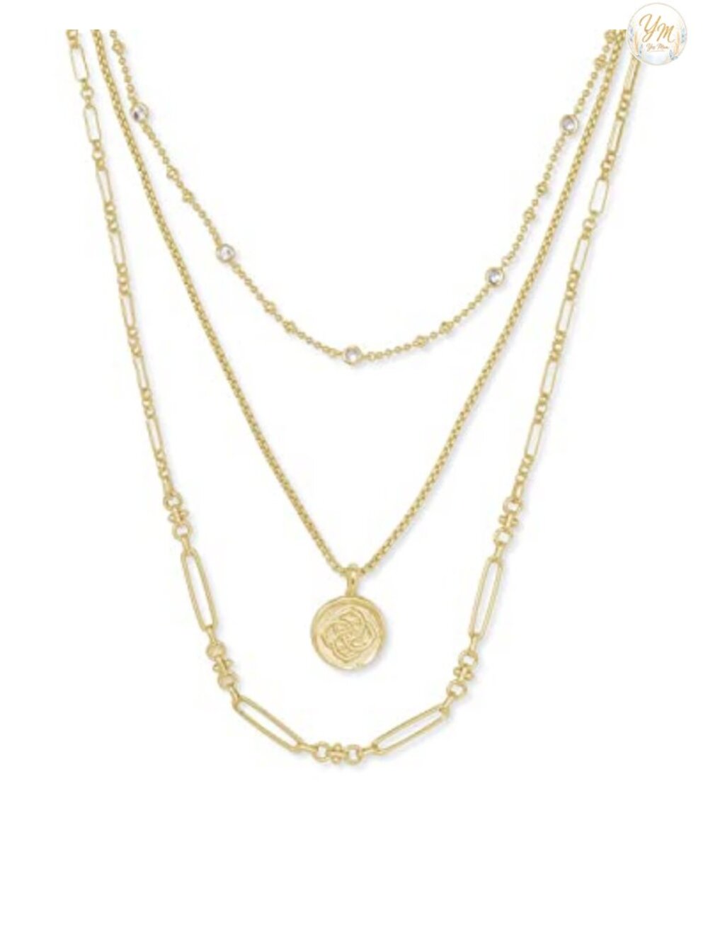 Kendra Scott Medallion Triple Strand Necklace, Fashion Jewelry